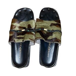 Naked Feet Camouflage Slide Sandals 8 M